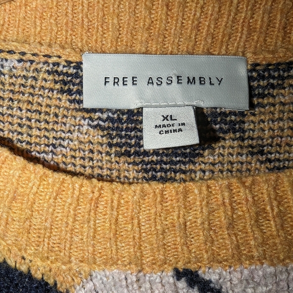 Free Assembly Adult Knit Sweater Extra Large XL Pull Over Orange Light Academia - Picture 4 of 12
